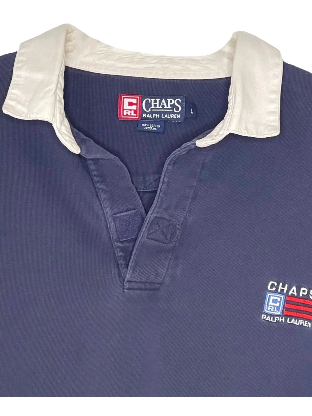Ralph Lauren Chaps Navy Collared Polo - Size L